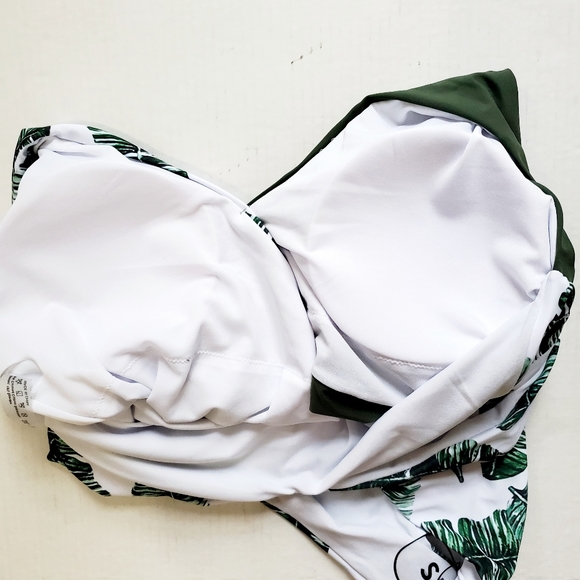 Shein Faux Wrap Deep V Swimsuit 2X NEW - Picture 6 of 9